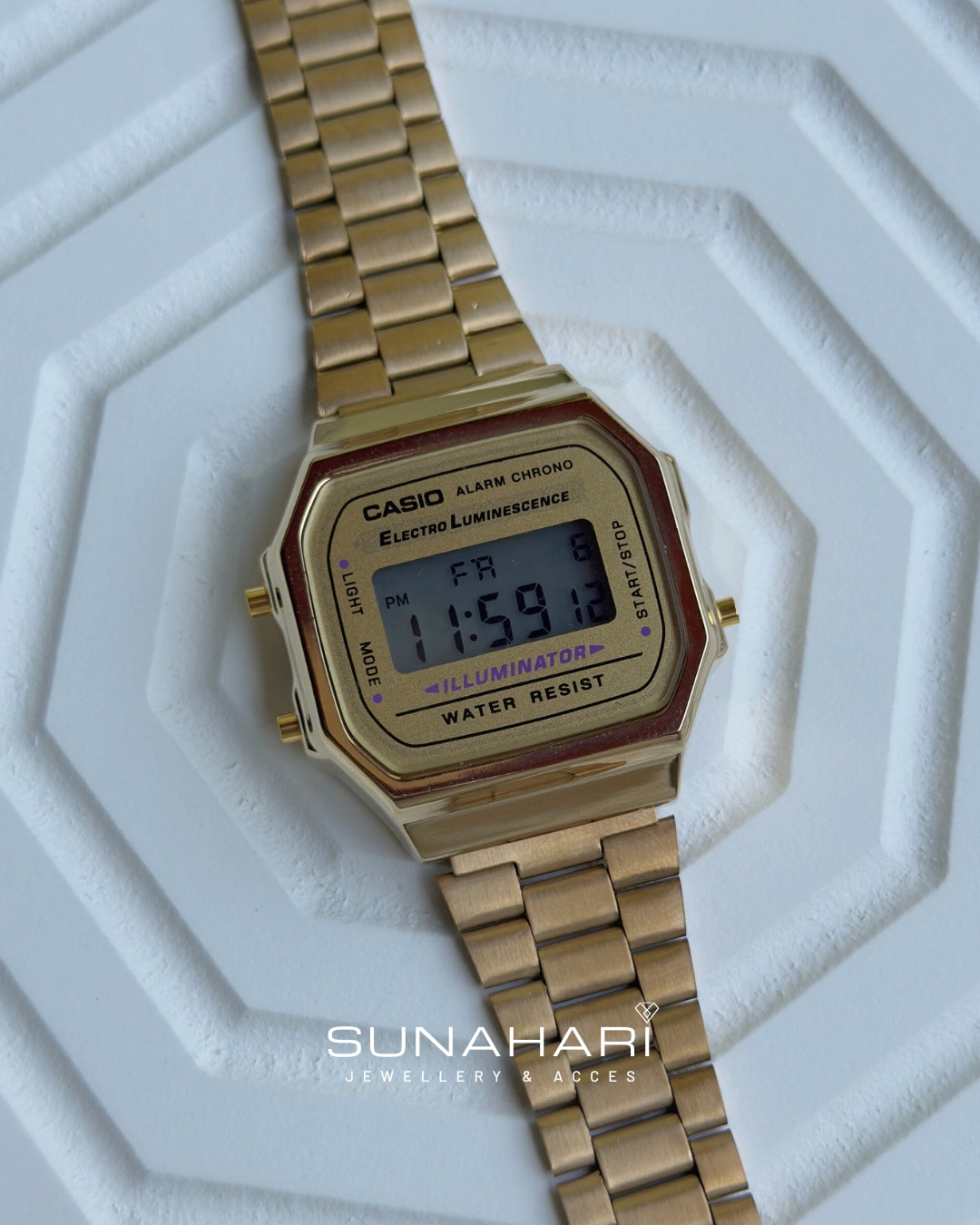 Vintage A168 Gold Digital Watch - Image 1