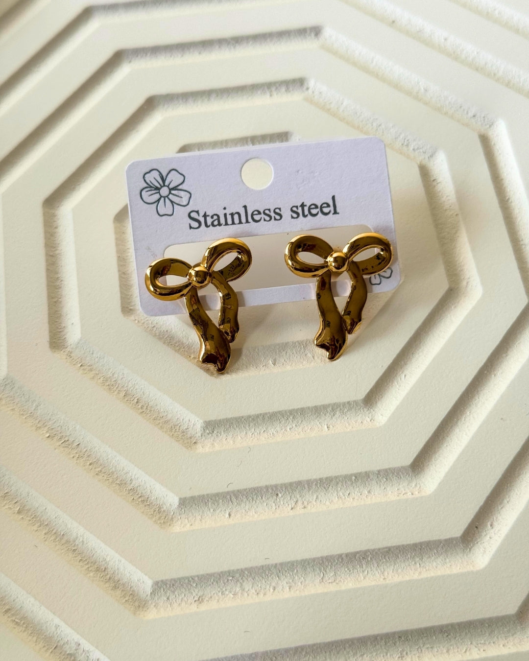 Golden Demure Bow Earrings