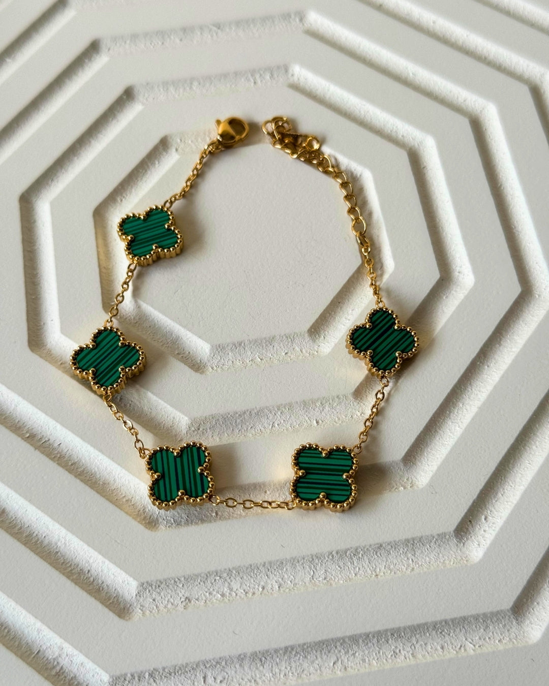 Large Clover Charms Golden Chain Bracelet