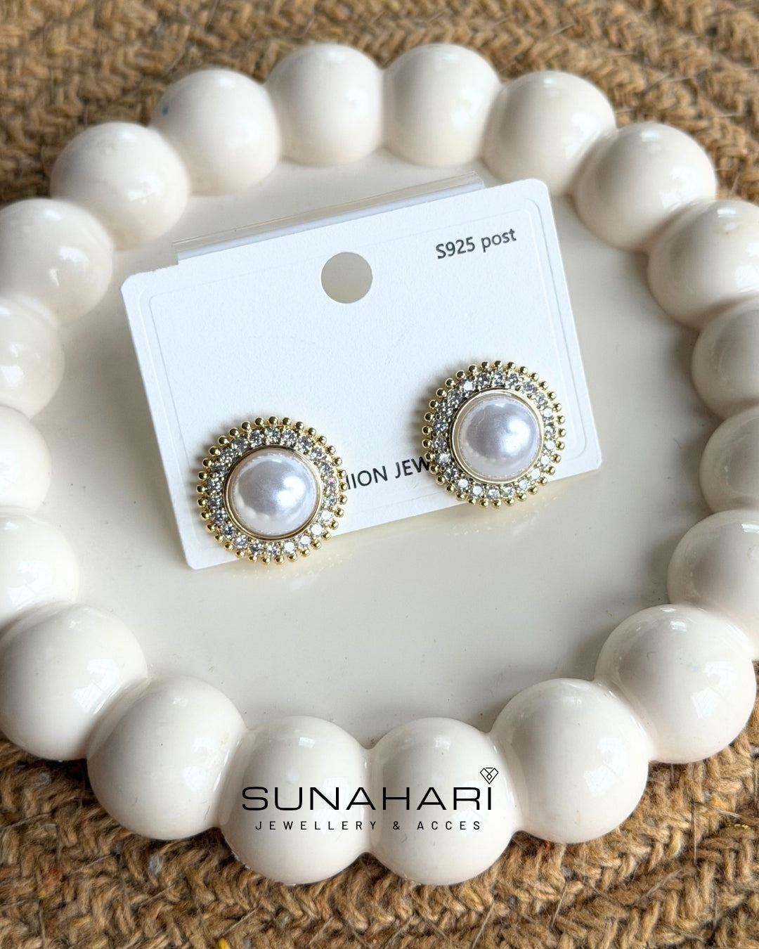 Glazed Pearl Vintage Earrings