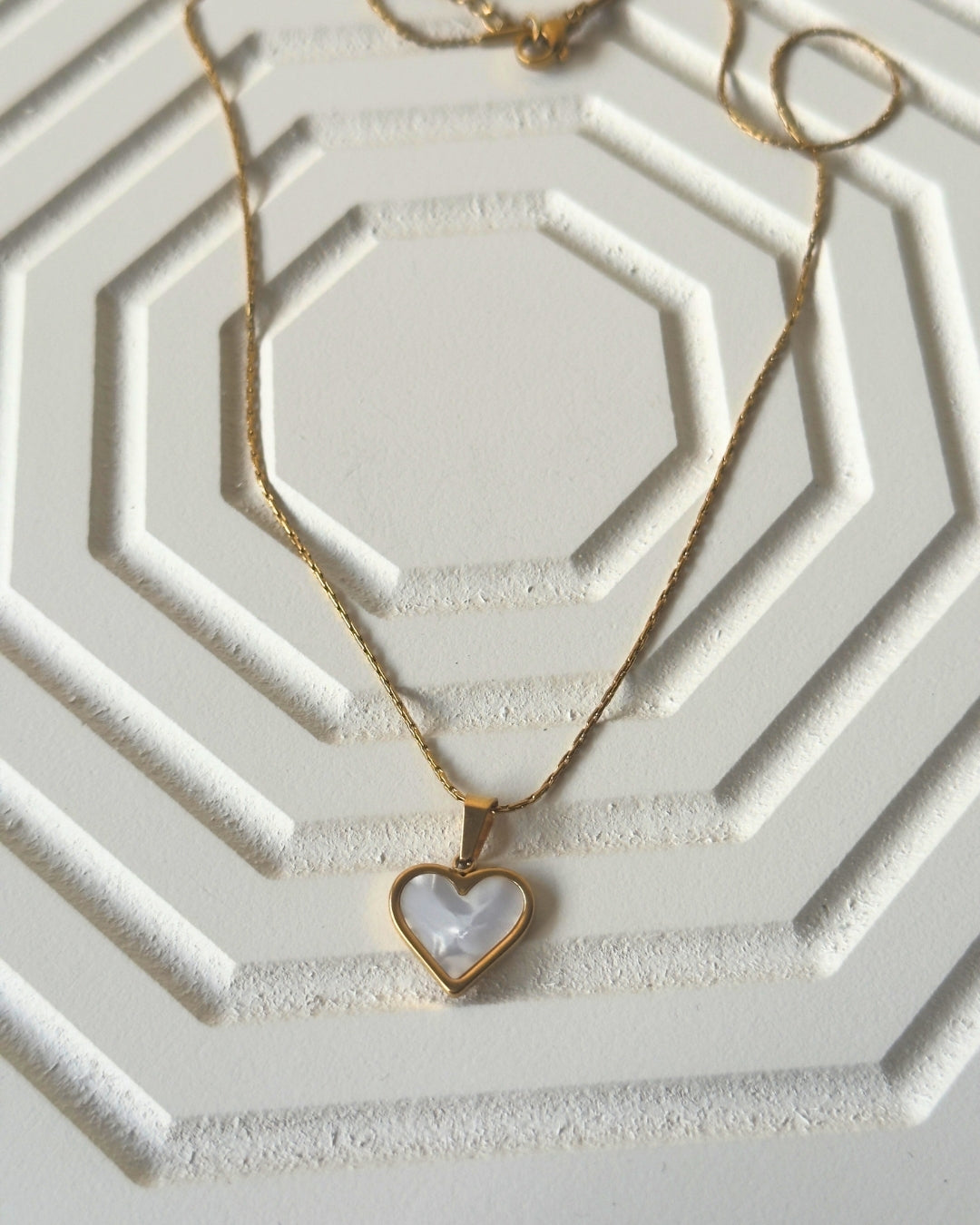 White Heart Necklace - Anti-Tarnish