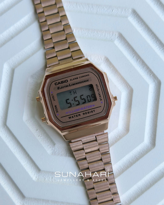 Vintage A168 Rose Gold (Digital Watch)