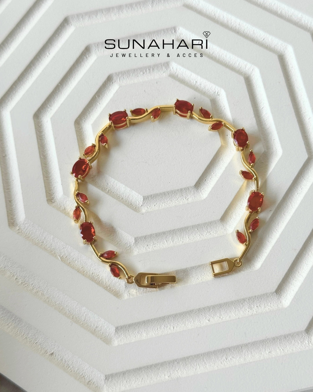Ruby Radiance Tulip Bracelet