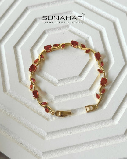 Ruby Radiance Tulip Bracelet