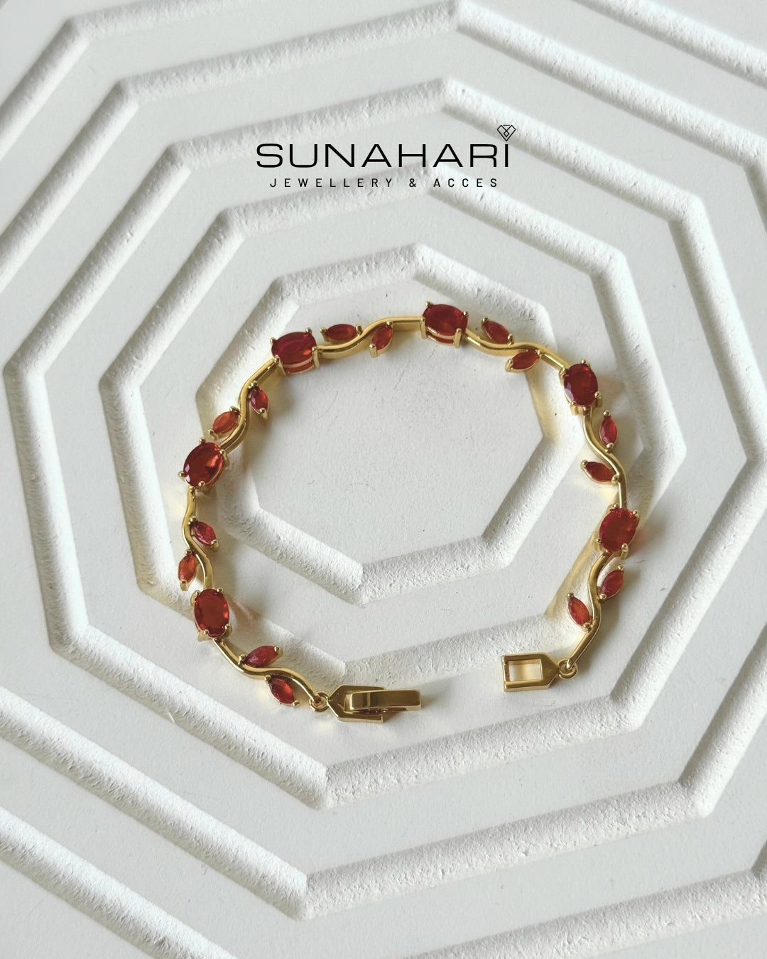 Ruby Radiance Tulip Bracelet
