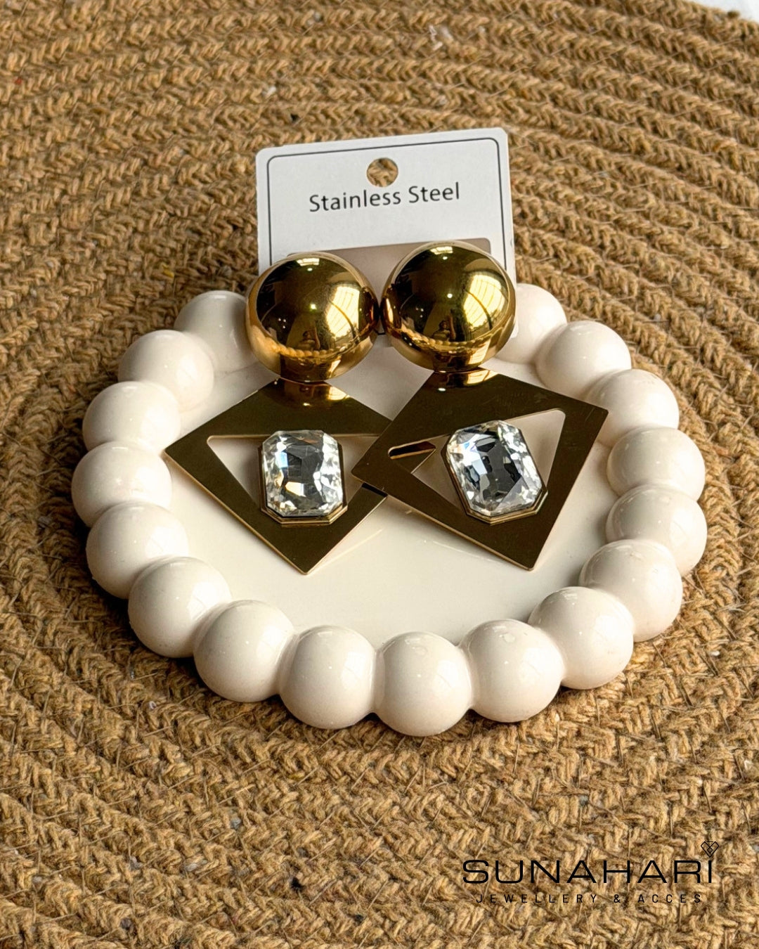 Golden Exaggerated Earrings
