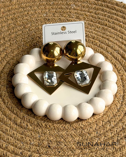 Golden Exaggerated Earrings