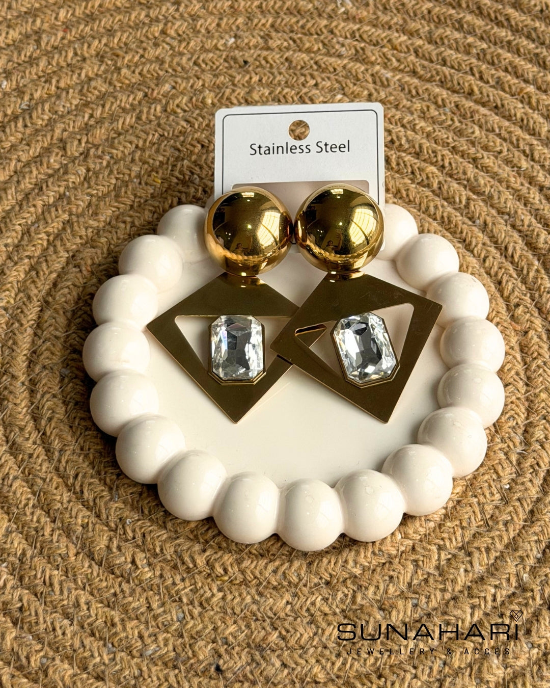 Golden Exaggerated Earrings