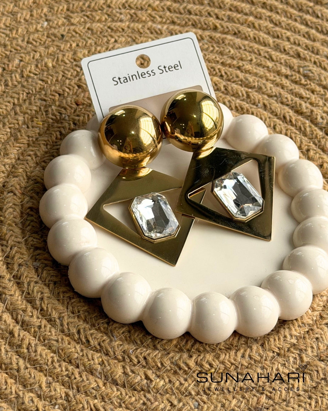 Golden Exaggerated Earrings