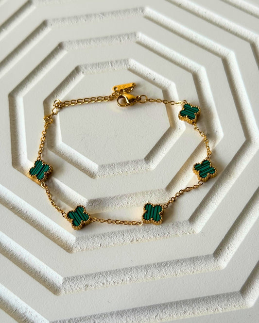 Small Clover Charms Golden Chain Bracelet