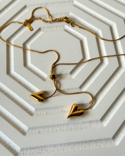 Drop Heart Necklace - Anti-Tarnish