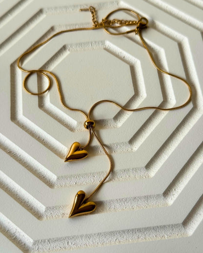 Drop Heart Necklace - Anti-Tarnish
