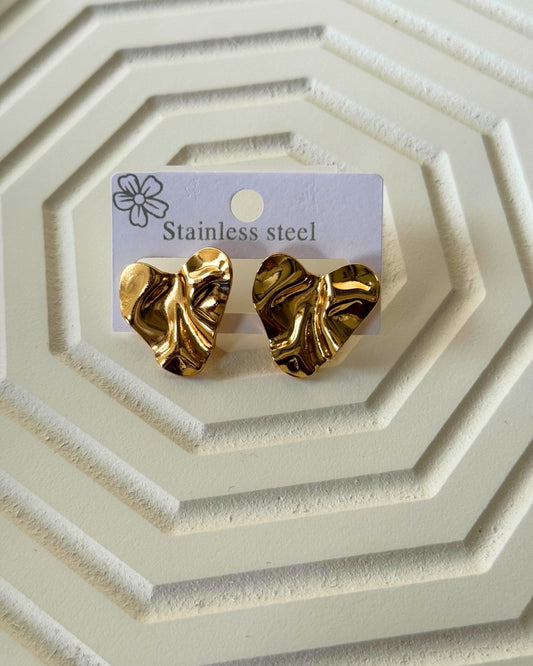 Hammered Heart Earrings