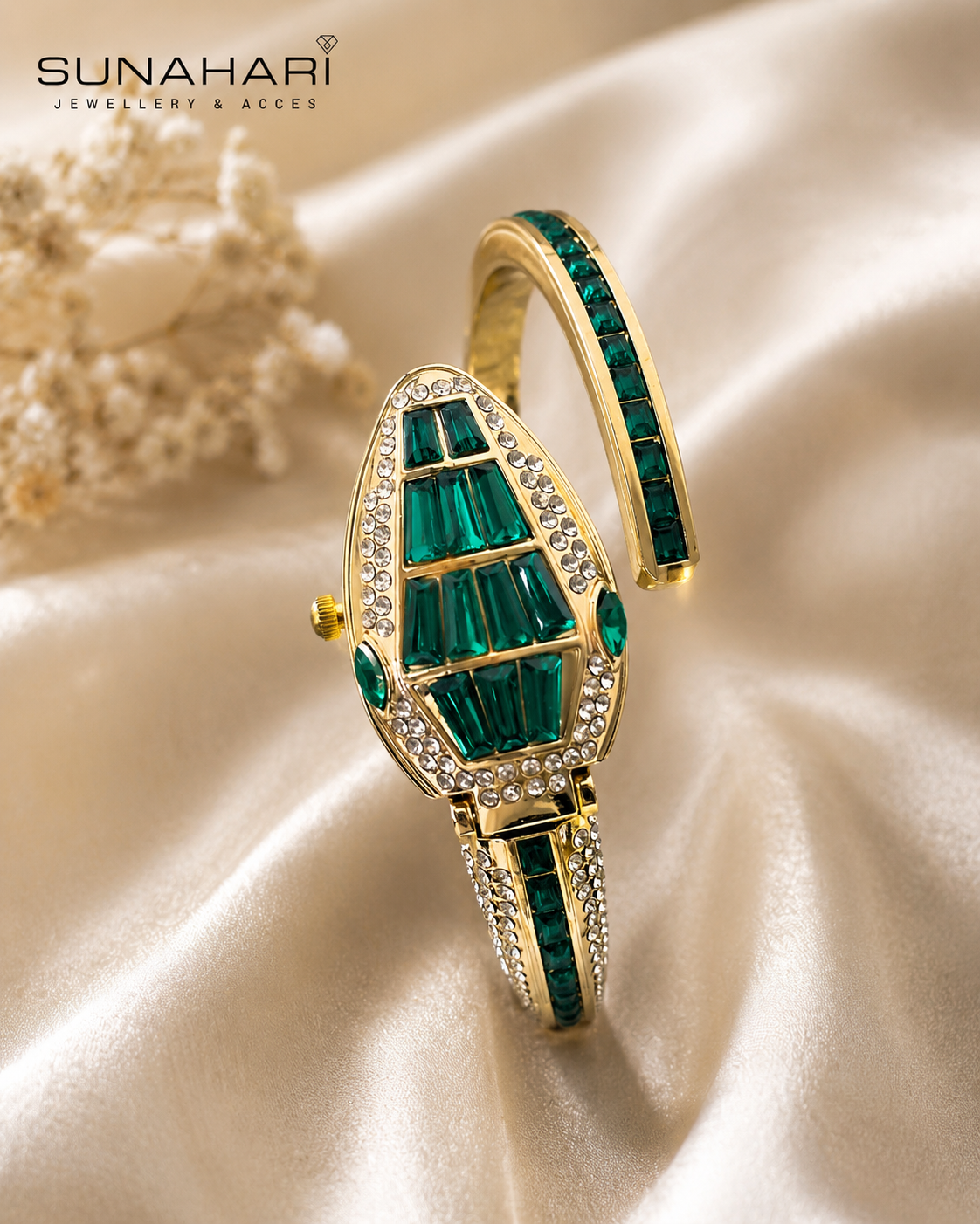 Serpenti Bracelet Watch – Emerald Green