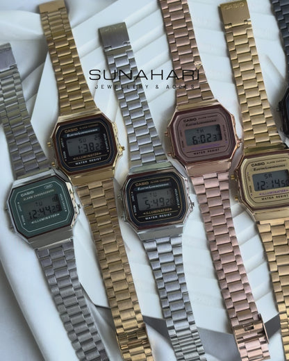 Vintage A168 Rose Gold (Digital Watch)